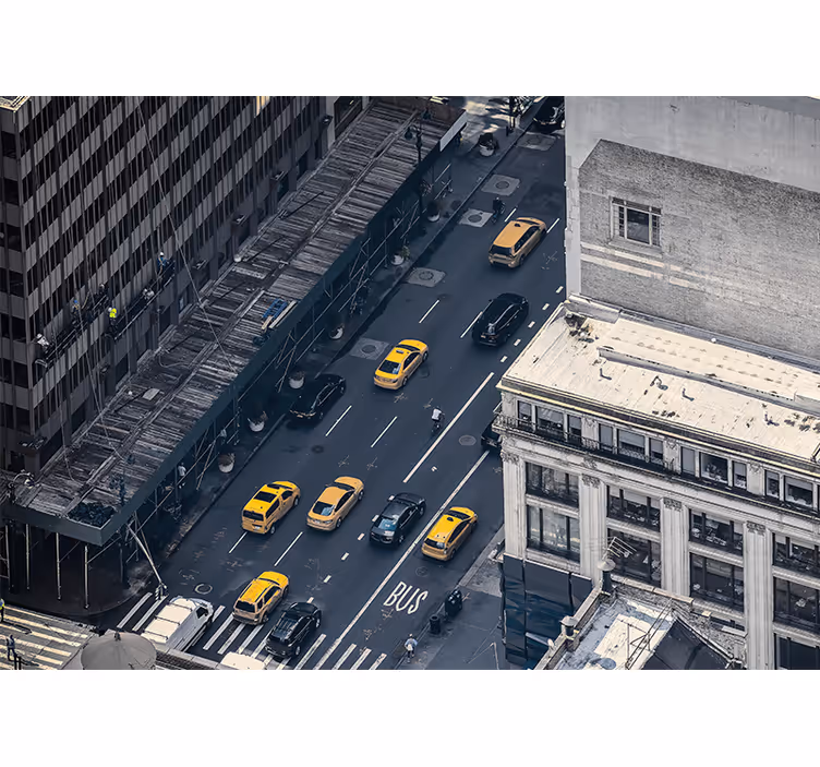 Fototapete Städte New York geschäftige gelbe taxis - TenStickers