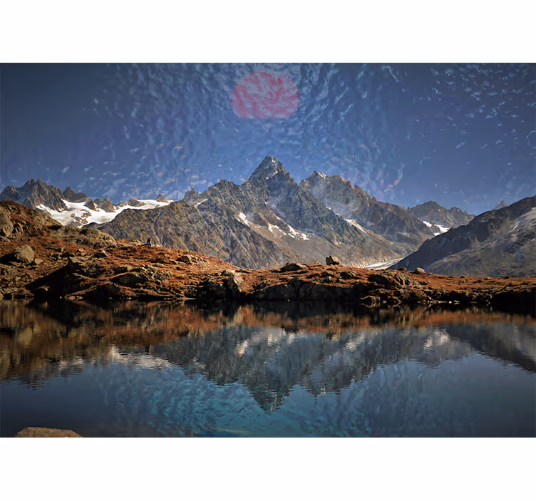 Fototapete landschaft majestätische bergreflexion - TenStickers