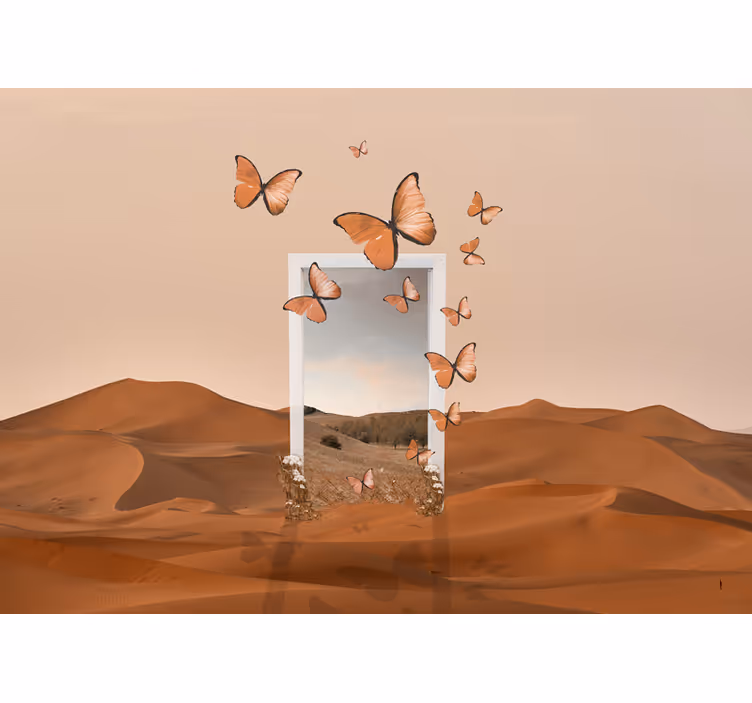 Fototapete Natur fliegende schmetterlinge - TenStickers