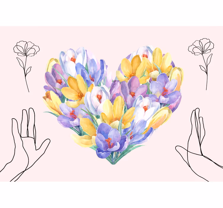 Fototapete blumen herzförmiger strauß - TenStickers