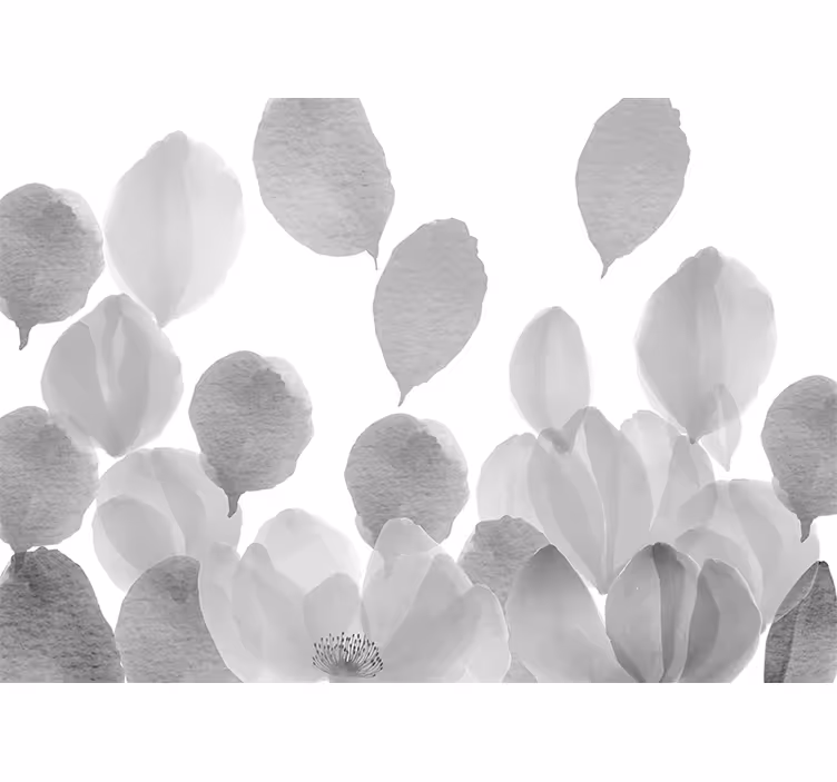 Fototapete mohnblumen im eleganten blattdesign - TenStickers