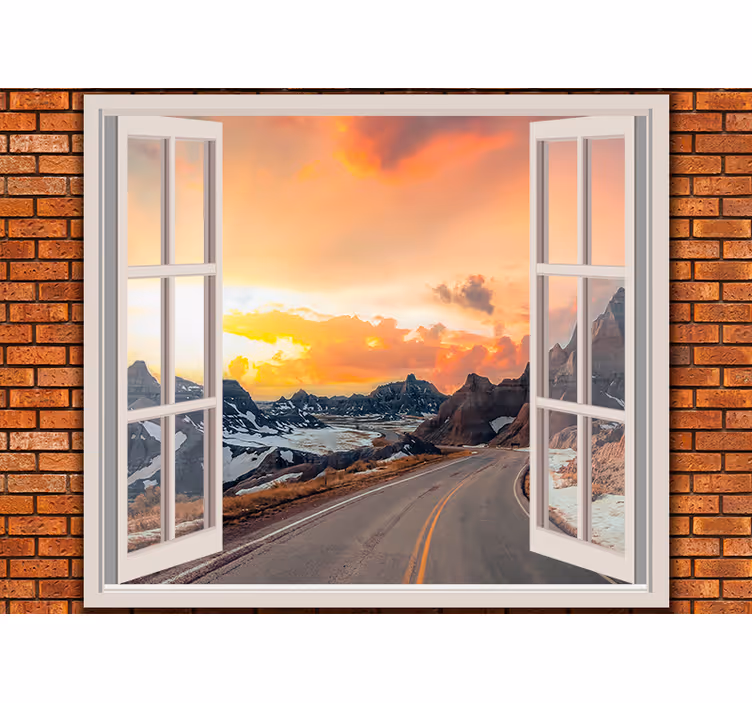 Fototapete landschaft dämmerungsperspektive berge - TenStickers