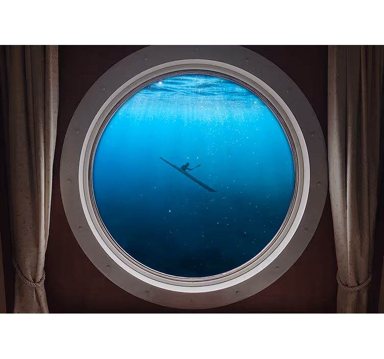 Fototapete meer unterwasser-kajak-szene - TenStickers