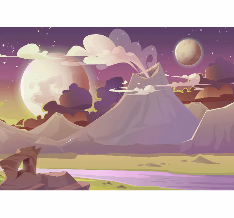 Fototapete fantasie berglandschaft - TenStickers