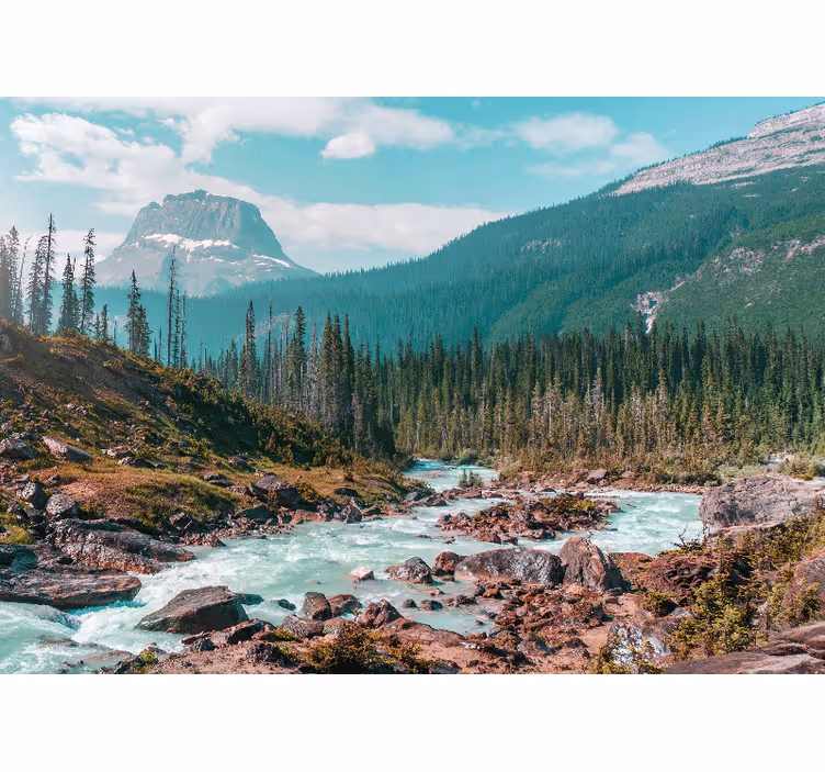 Fototapete landschaft grüner gebirgsbach - TenStickers