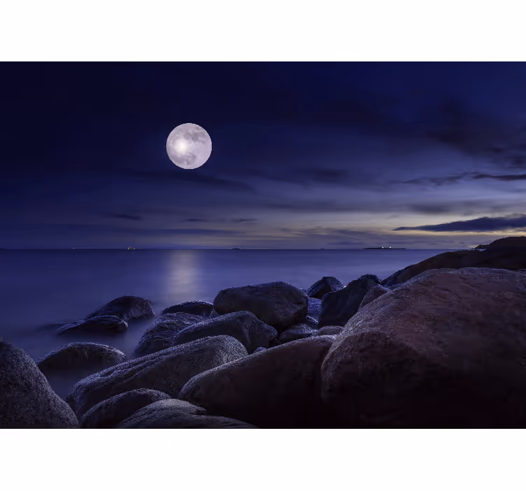 Fototapete himmel mondlicht meeransicht - TenStickers