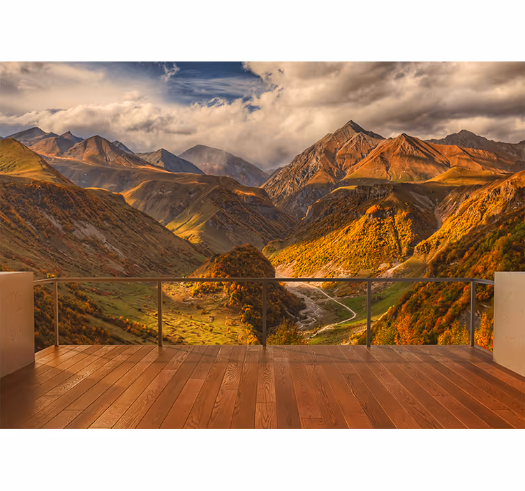 Fototapete landschaft regal bergblick - TenStickers