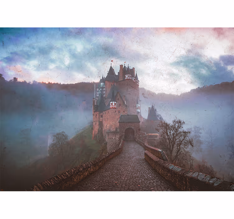Fototapete städte mystische schlosslandschaft - TenStickers