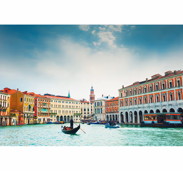 Fototapete städte venezianische wasserstraße perspektive - TenStickers