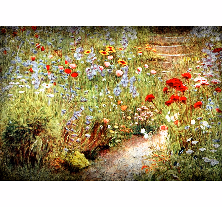 Fototapete blumen wegszene - TenStickers