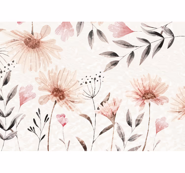 Fototapete blumen im floralen pinken design - TenStickers