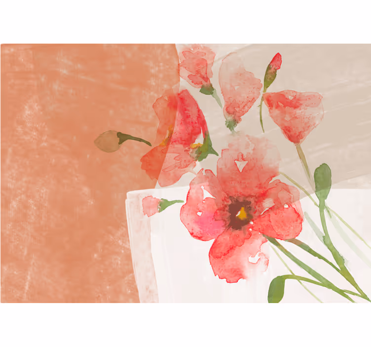 Fototapete blumen aquarell design - TenStickers