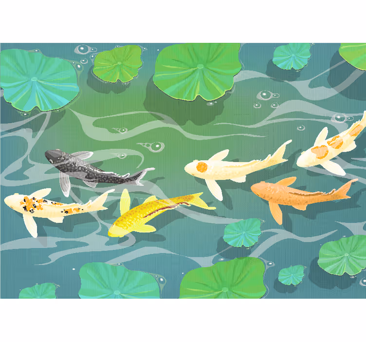 Fototapete tiere koi-teich - TenStickers