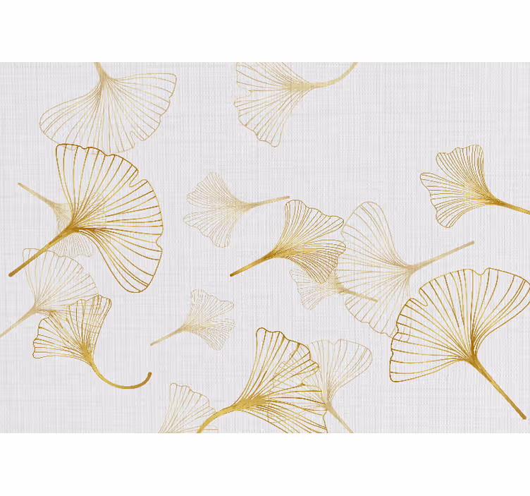 Fototapete blumen mit ginkgo-blatt-mustern - TenStickers