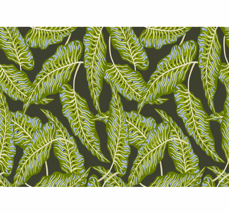 Fototapete natur mit tropischer blattillustration - TenStickers