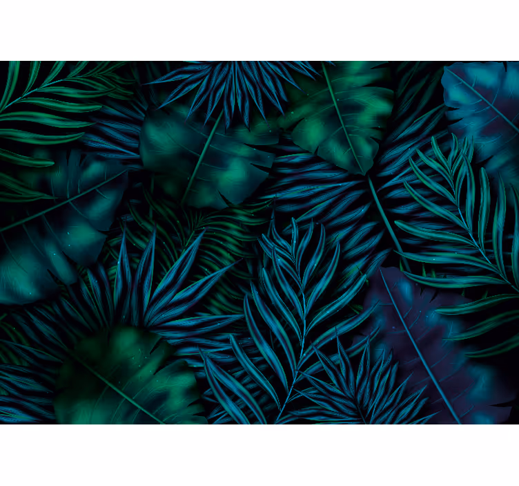 Fototapete wald mit exotischem blattmotiv - TenStickers