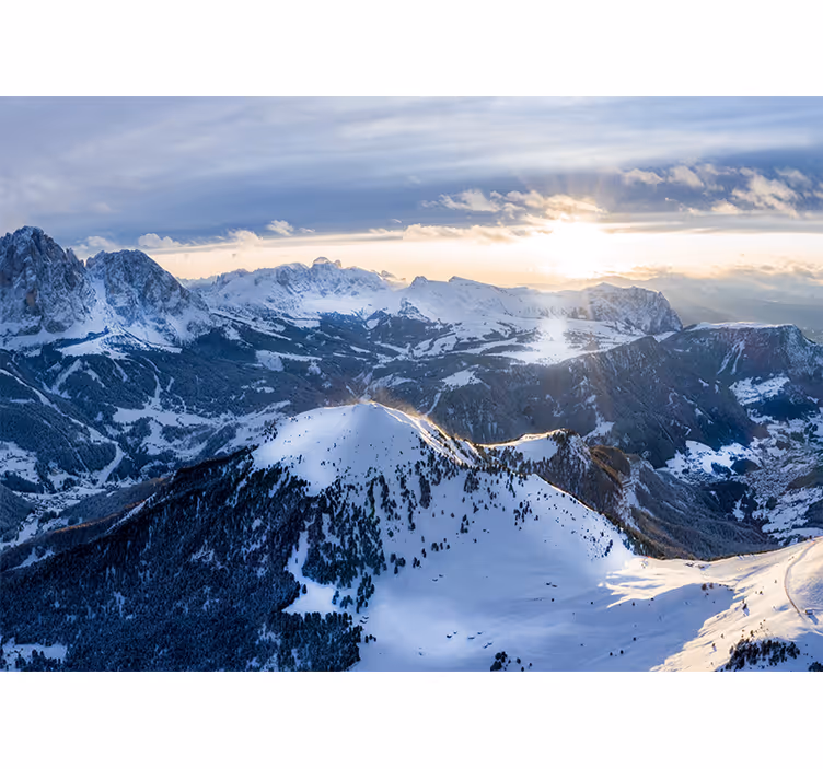 Fototapete Berg Alpenpanorama Sonnenaufgang - TenStickers