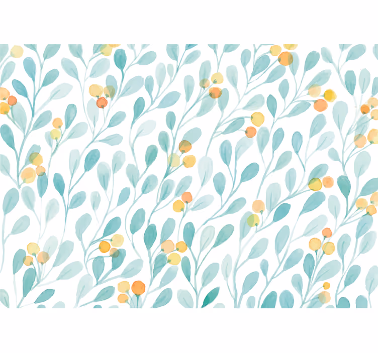 Fototapete blumen mit botanischem blattmuster - TenStickers