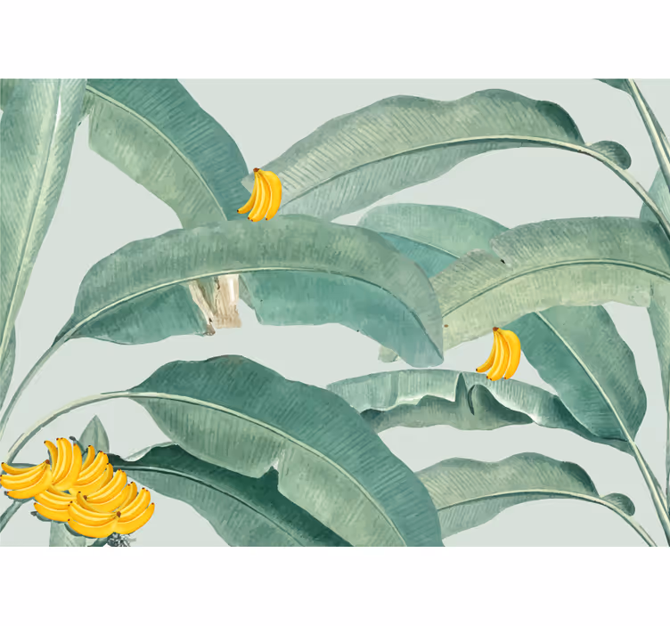 Fototapete blumen tropisches bananenlaub - TenStickers