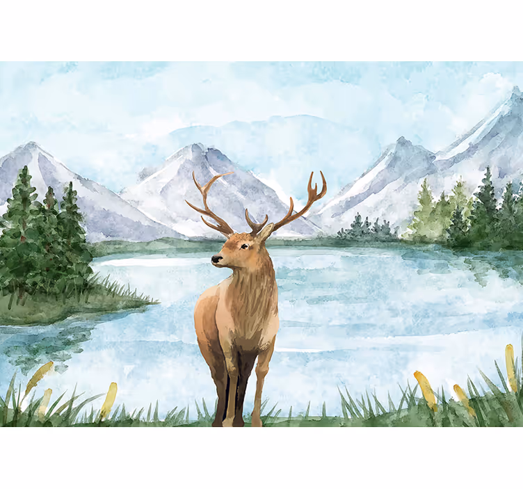 Fototapete tiere majestätische elchlanschaft - TenStickers