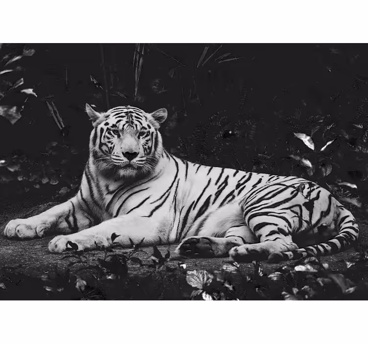 Fototapete tiere noble weißer tiger - TenStickers