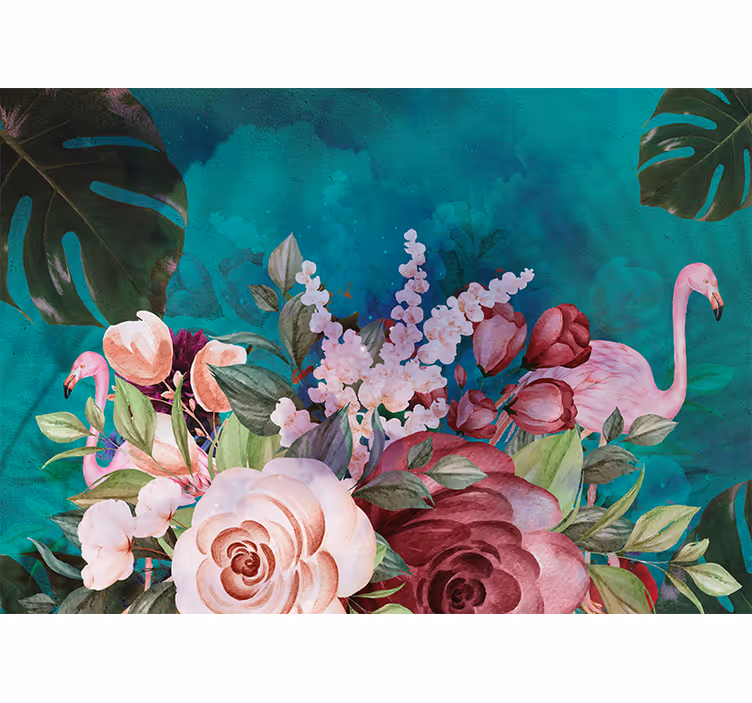 Fototapete blumen flamingo blütenpracht - TenStickers