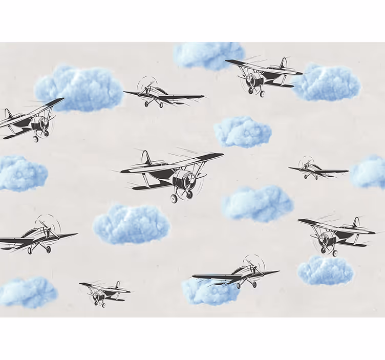Fototapete fahrzeuge fliegende vintage-flugzeuge - TenStickers