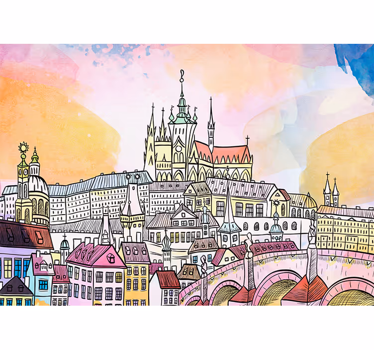 Fototapete städte prag schloss blick - TenStickers