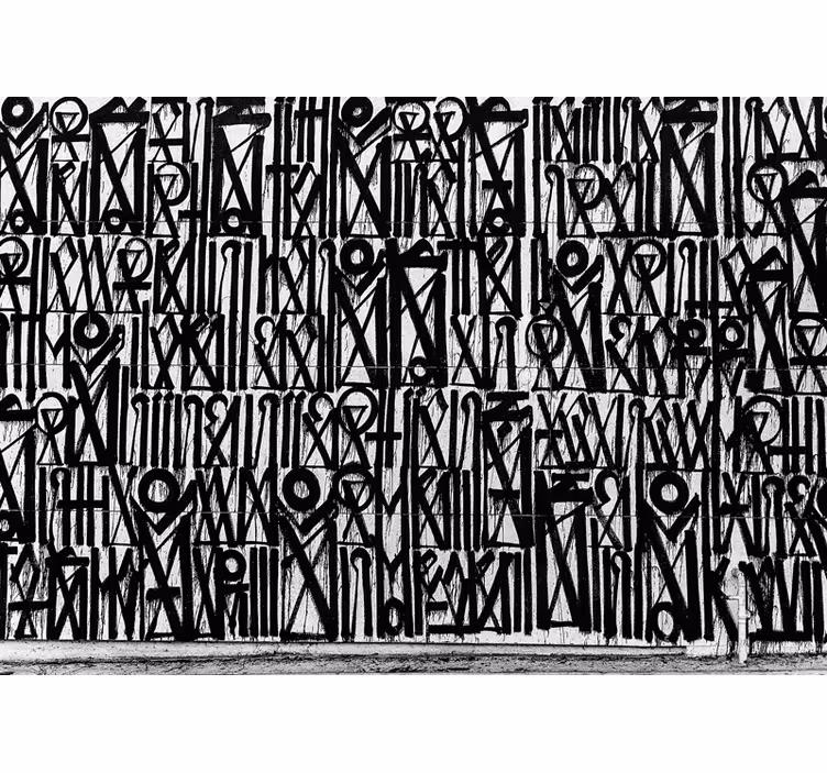 Fototapete graffiti schwarze abstrakte muster - TenStickers