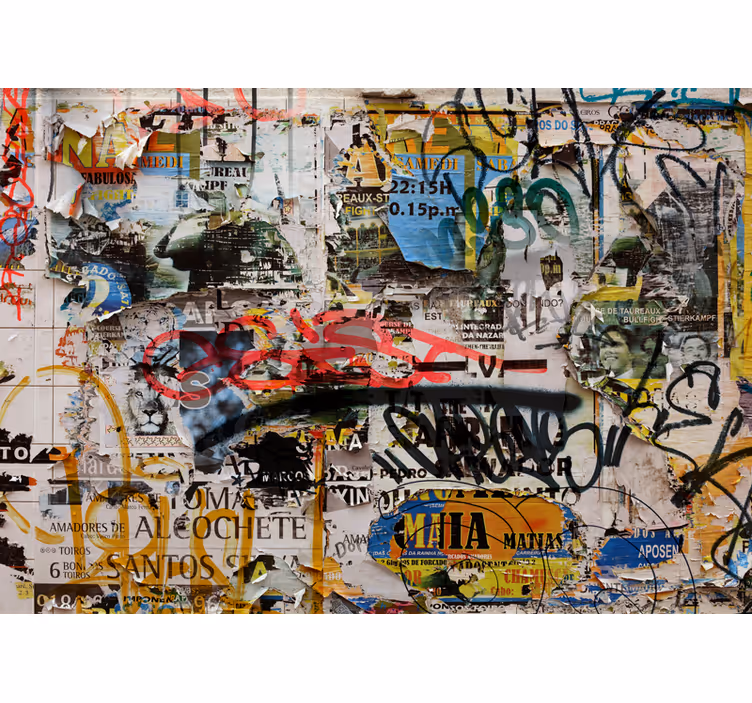 Fototapete graffiti urban art collage - TenStickers