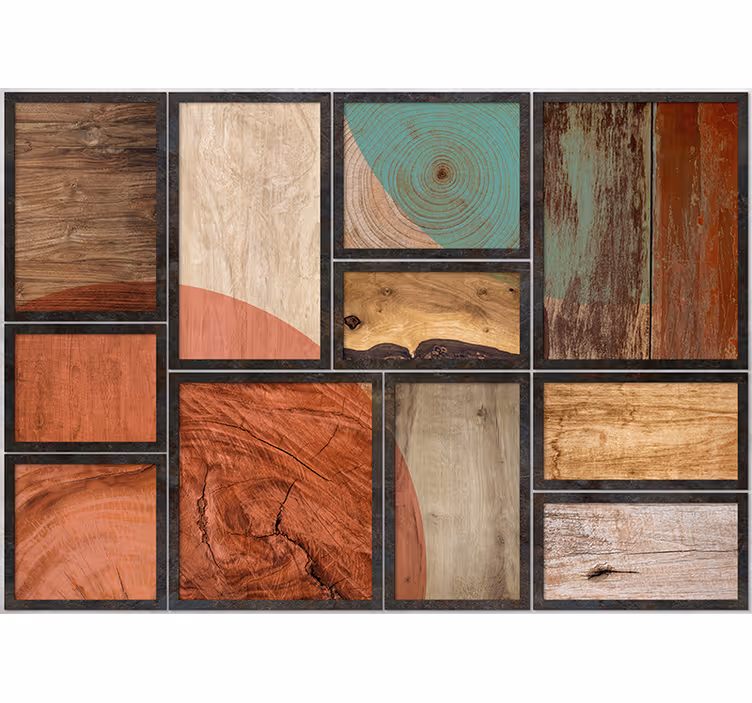 Fototapete Original Rahmen mit Holz - TenStickers