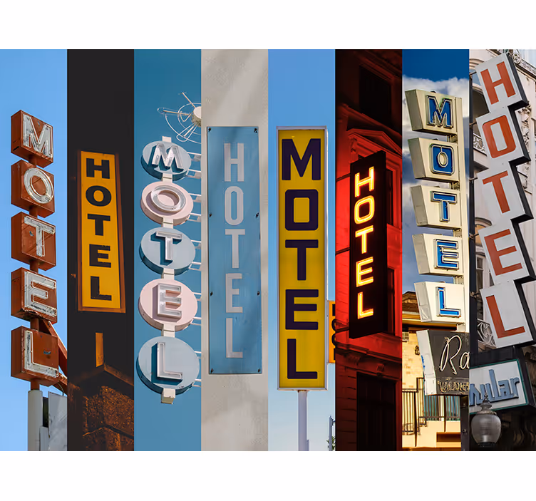 Fototapete mit Hotelschildern - TenStickers