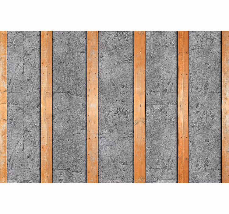 Fototapete Küche Holzbohlen auf Beton - TenStickers