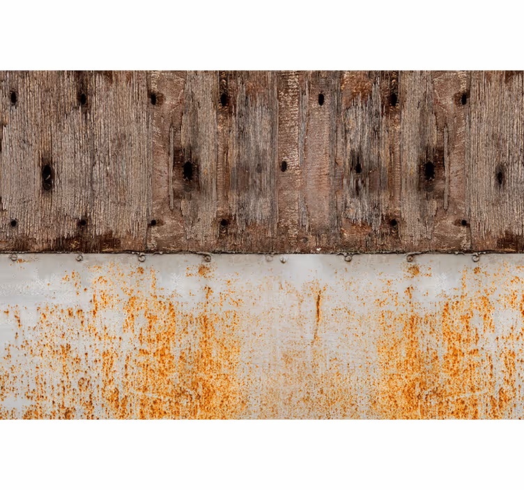 Fototapete Küche Metall und Holzplatte - TenStickers