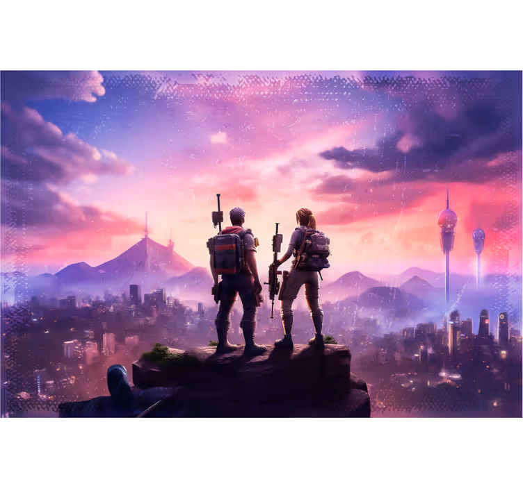 Tapete Jugendzimmer Abenteuer Fortnite für Gamer Räume - TenStickers