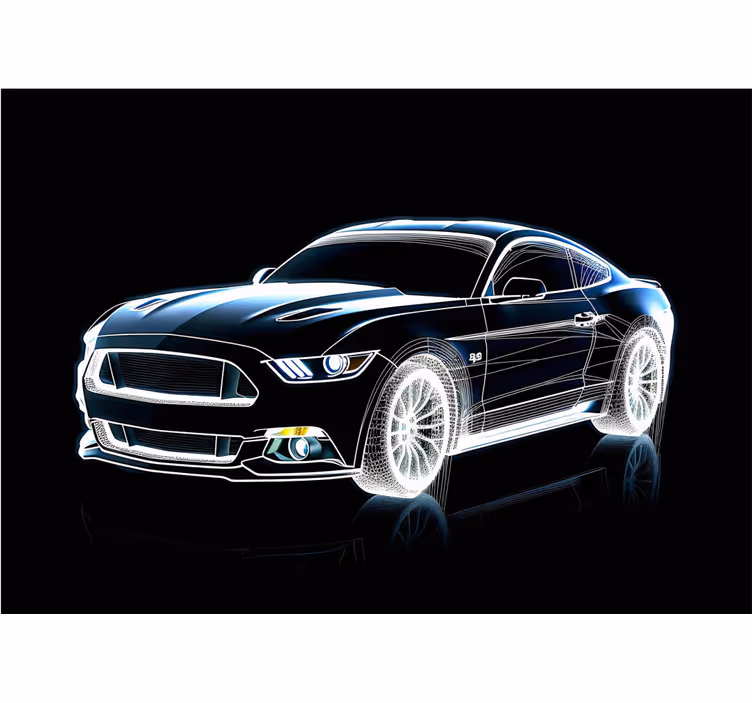 Fototapete Jugendzimmer holographischer Wagen - TenStickers