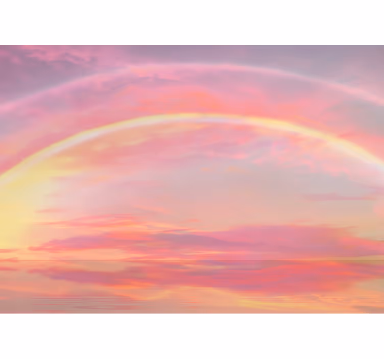 Fototapete Kinderzimmer rosa Himmel Regenbogen - TenStickers