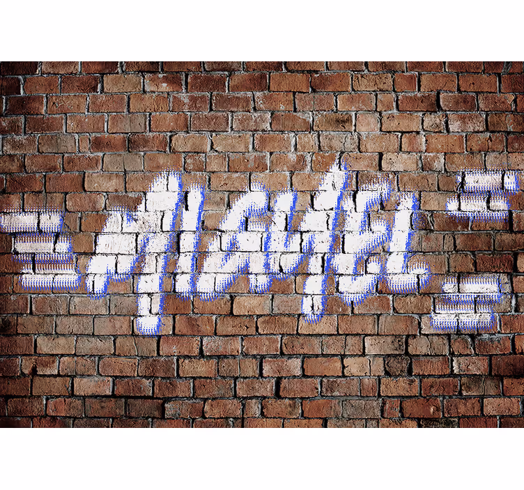 Grafiti Ziegelwand Fototapete Jugendzimmer mit Namen - TenStickers