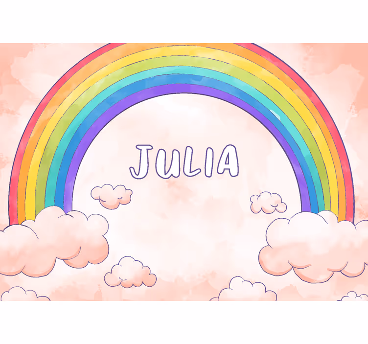 Personalisierte Fototapete mit Namen Regenbogen - TenStickers