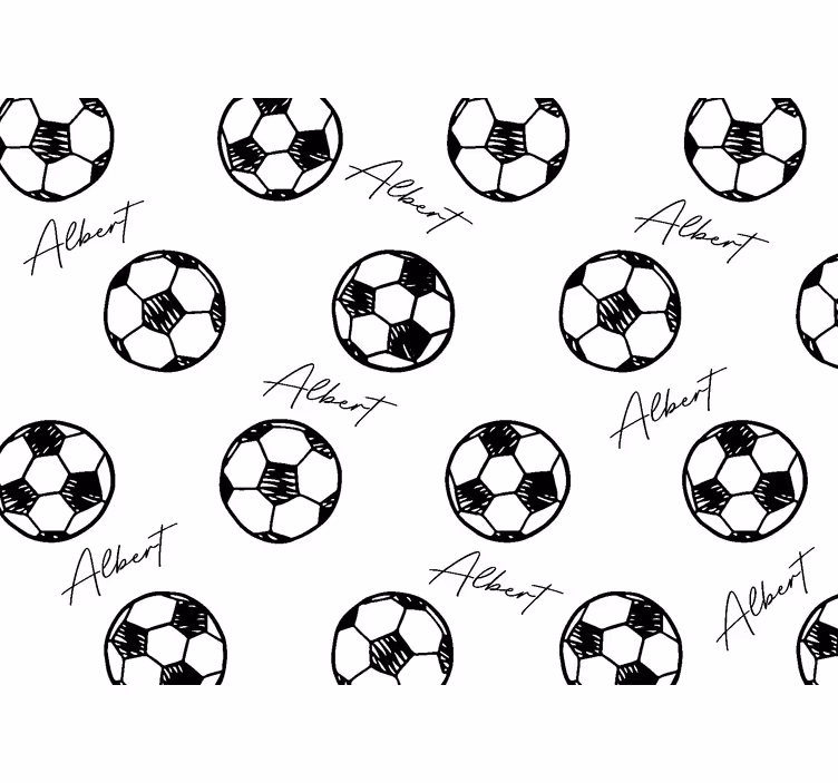 Fototapete mit Namen Kinderzimmer Fußball Zeichnungen - TenStickers