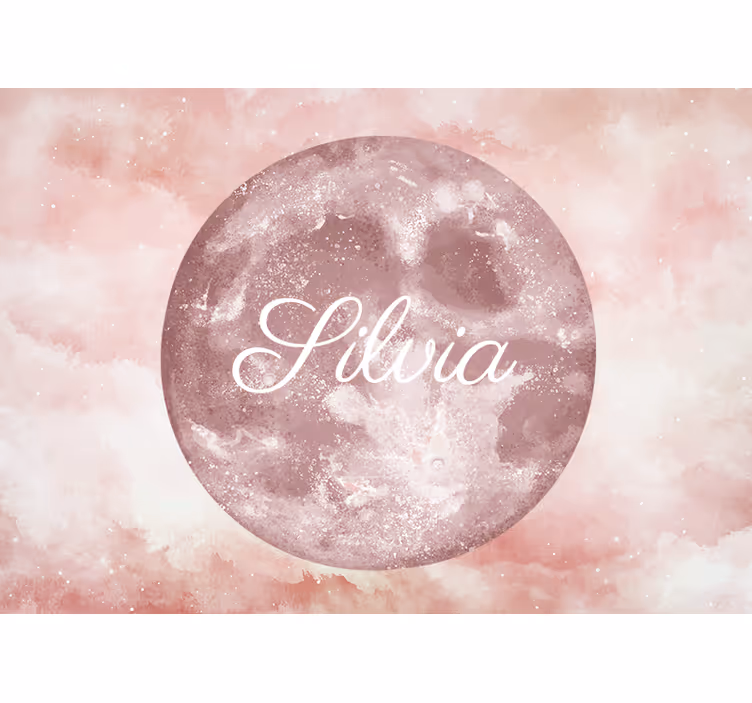 Fototapete mit Namen Kinderzimmer rosa Mond - TenStickers