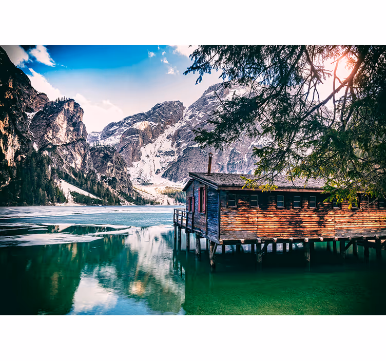 Fototapete Landschaft blick auf den bergsee - TenStickers