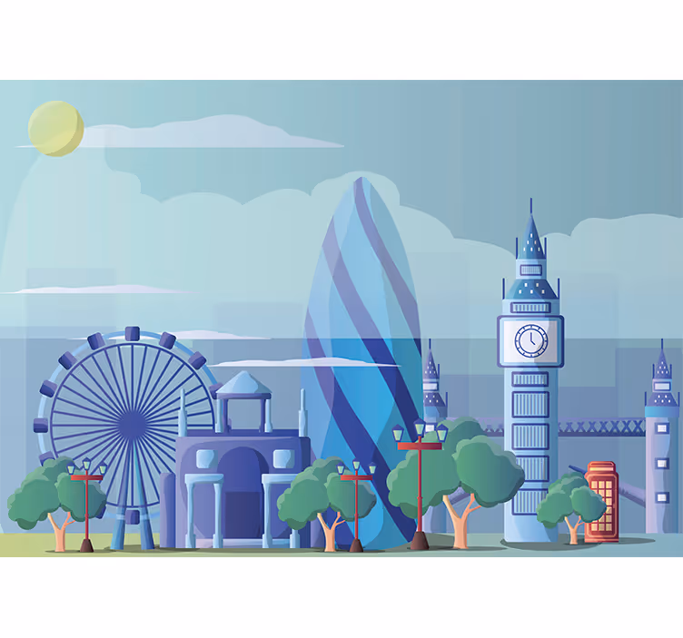 Fototapete Städte London Kinderillustration - TenStickers