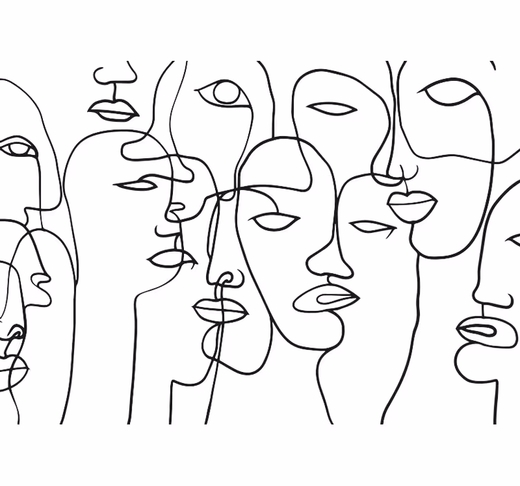 Fototapete abstrakt Gesichtsmuster - TenStickers