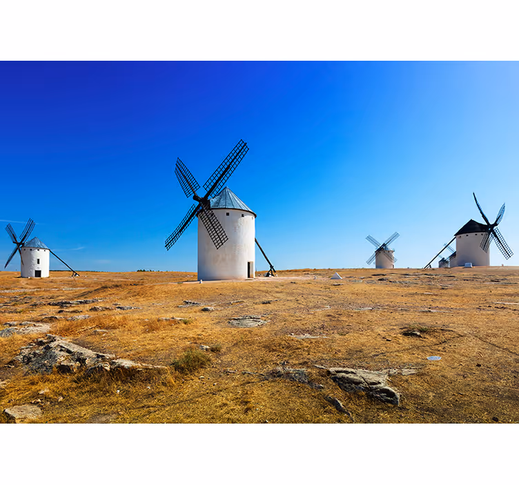 Fototapete Landschaft windmühlenlandschaft - TenStickers