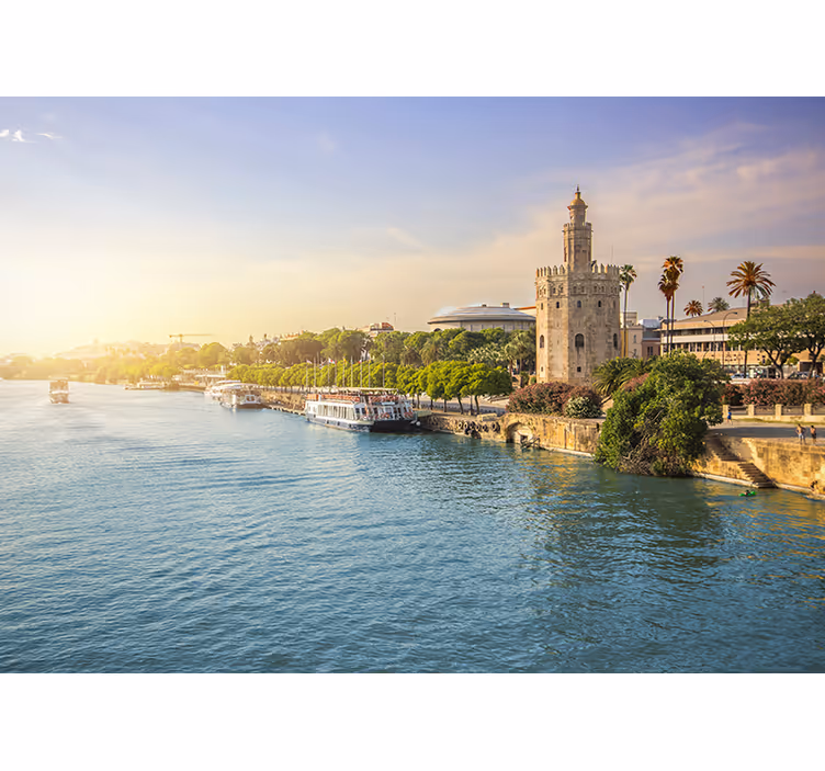 Fototapete Städte Sevilla Flussufer - TenStickers