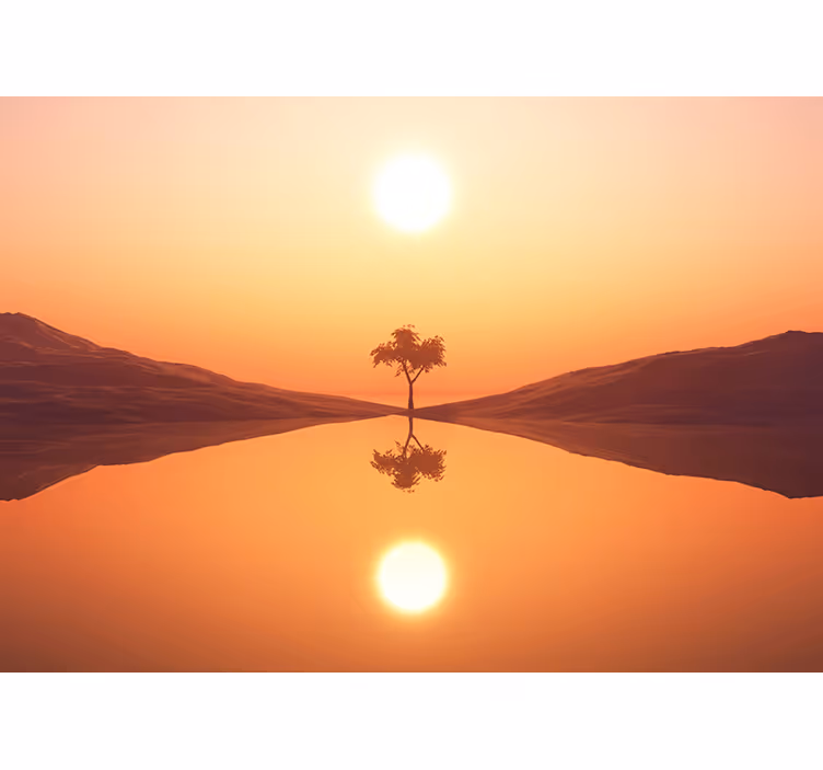 Fototapete See ruhiger Sonnenaufgang - TenStickers