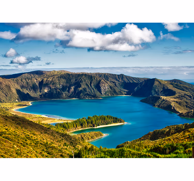 Fototapete Landschaft ruhiger seeblick - TenStickers