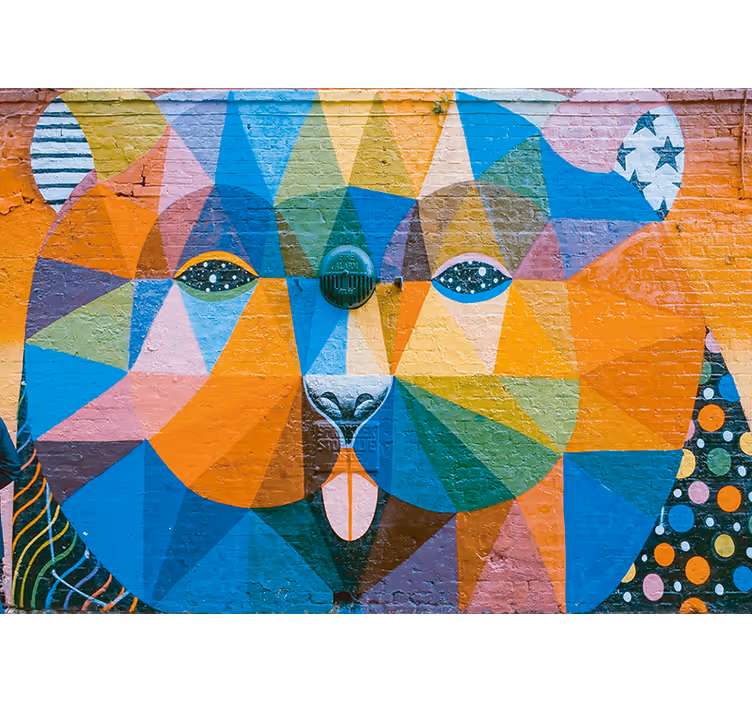 Fototapete Graffiti geometrische katze - TenStickers