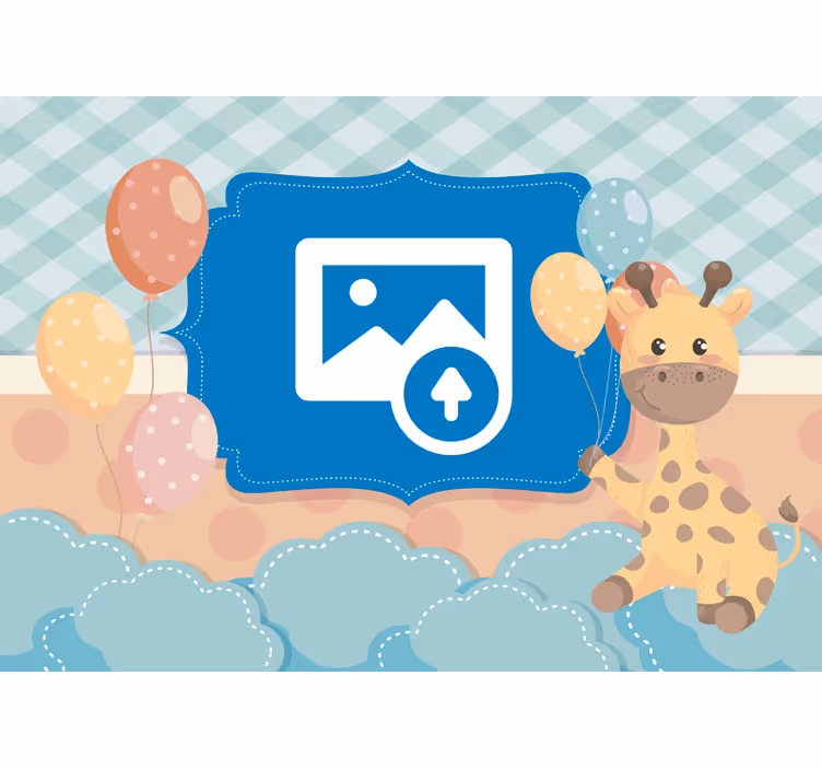 Fototapete Babyzimmer giraffe mit personalisiertem bild - TenStickers